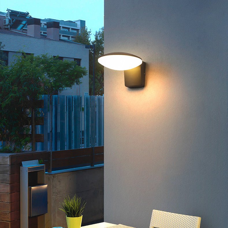 Contemporary Exterior Solar Panel Wall Lamp Weatherproof