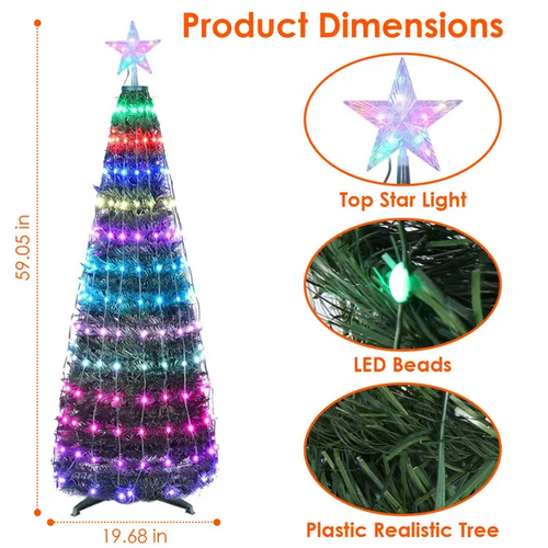 Smart LED Foldable Holiday Tree Lights App Remote IP65 Weatherproof