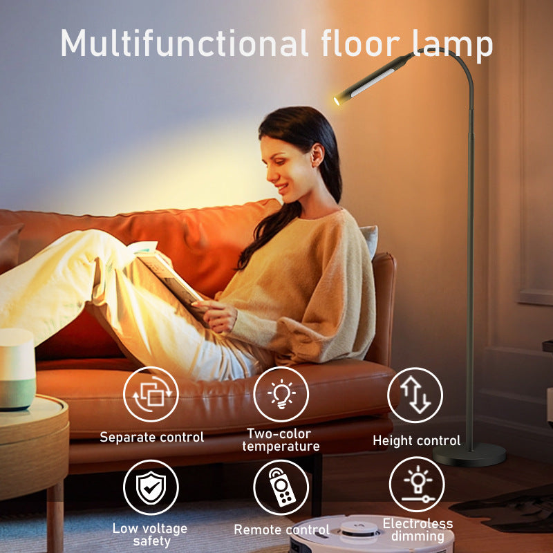 Adjustable Floor Light for Sofa with Warm Glow and Height Control