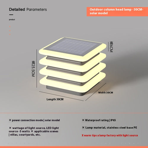 Sunshine Post Light Exterior Water-Resistant Wall Fixture