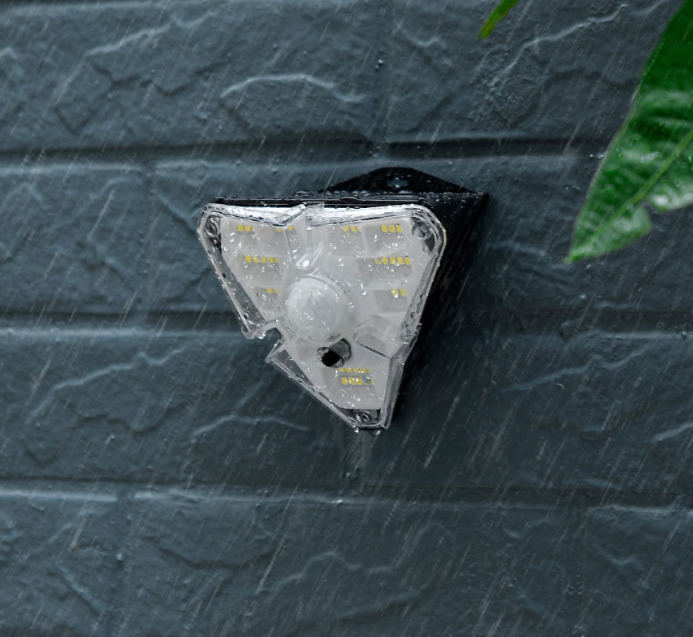 Motion-sensing water-resistant LED wall lamp