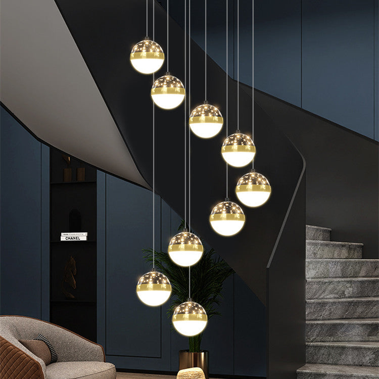 Scandinavian Elegance Premium Duplex Villa Staircase Pendant Light