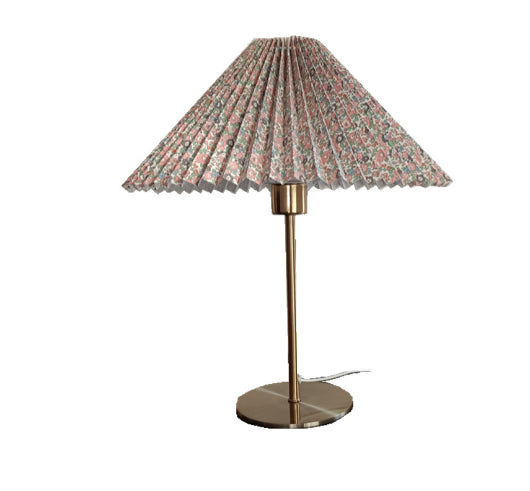 Vintage Floral Fabric Bronze Elegant Dome-shaped Nightstand Light