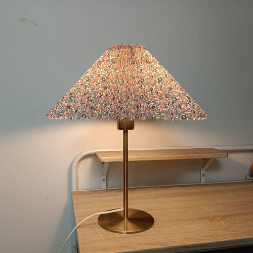Vintage Floral Fabric Bronze Elegant Dome-shaped Nightstand Light