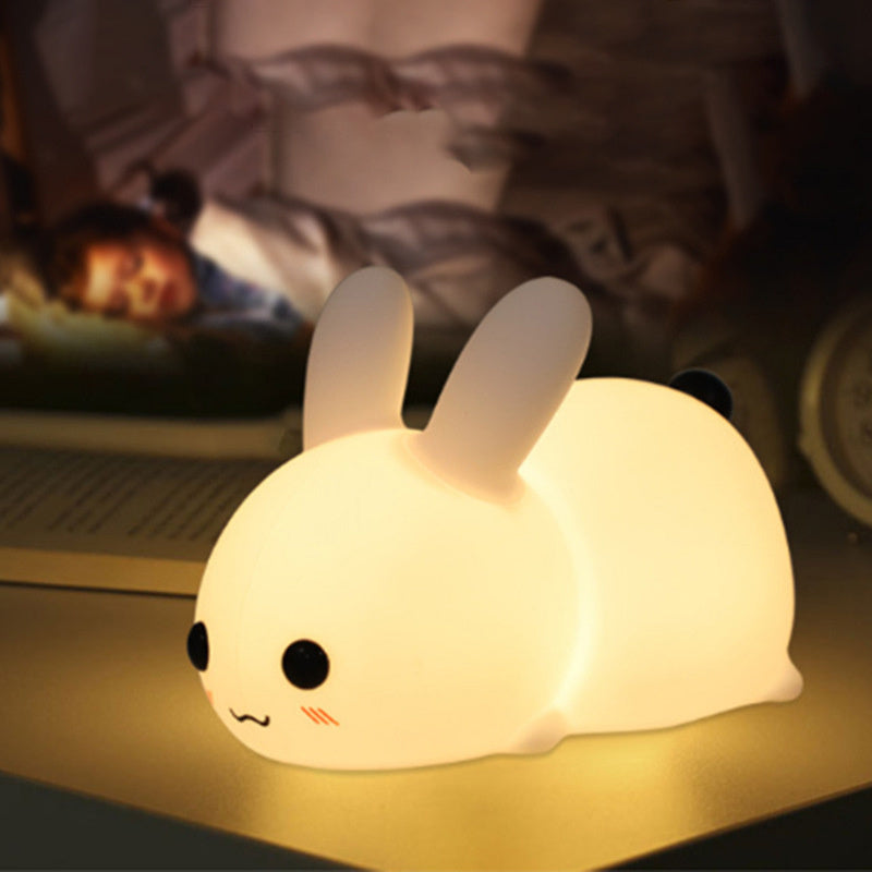 Colorful Rabbit Silicone Night Light Led Cute Charging Jade Rabbit